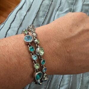 Touchstone Crystal by Swarovski Elegant Silver and Blue Bracelet